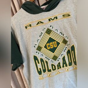 Retro Colorado State University Rams Hooded T-Shirt